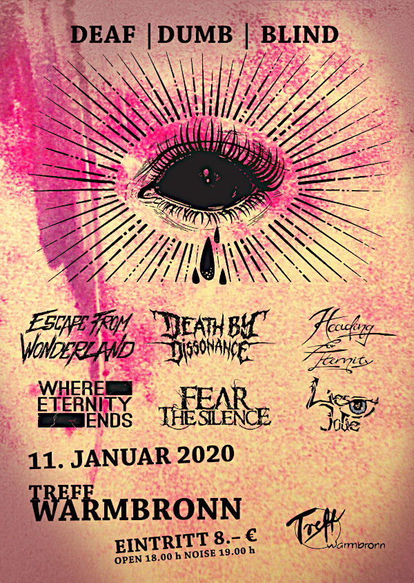 Deaf Dumb Blind Plakat DEAF DUMB BLIND im Treff Warmbronn