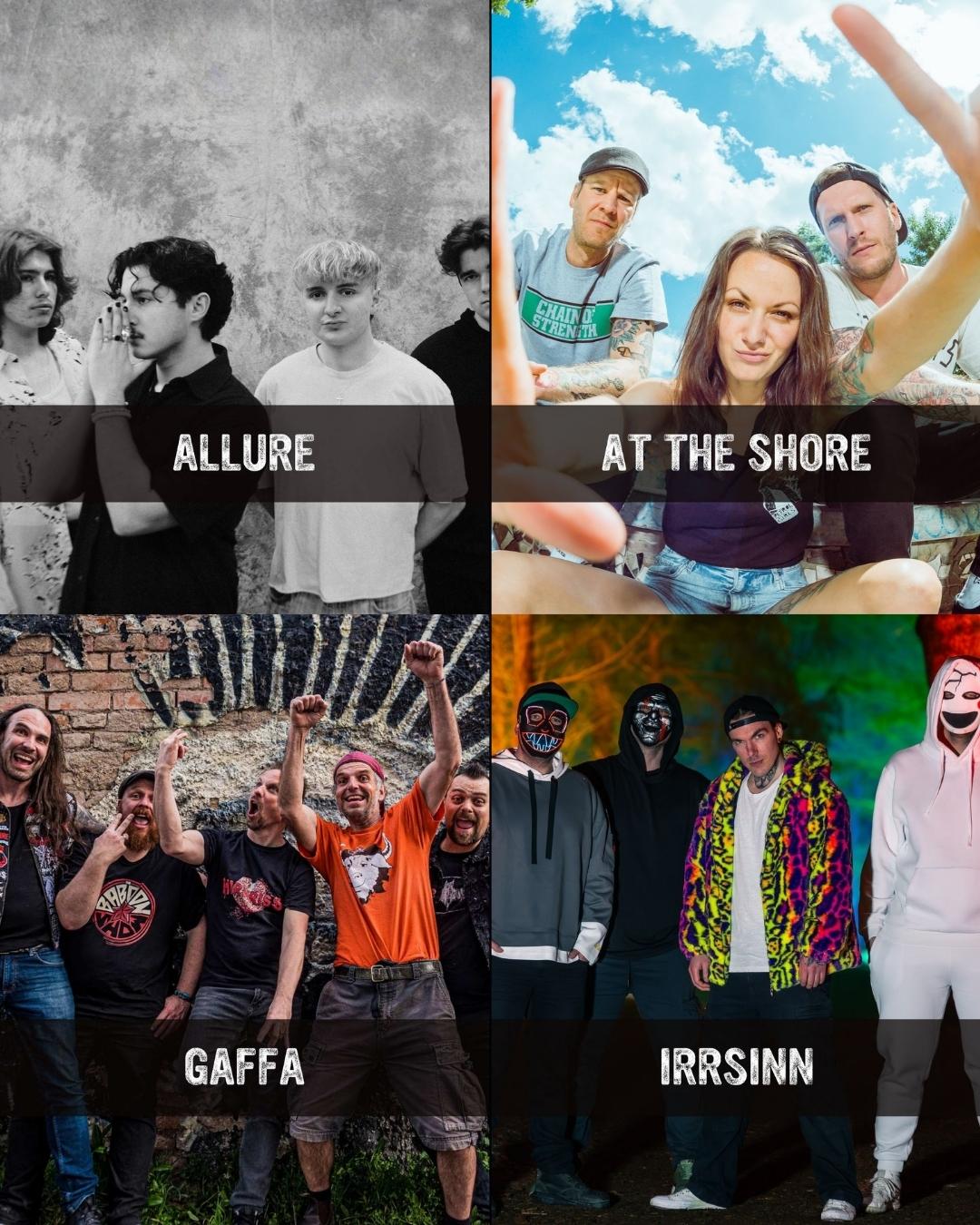 Bandfotocollage von Allure, At the Shore, Gaffa, Irrsinn